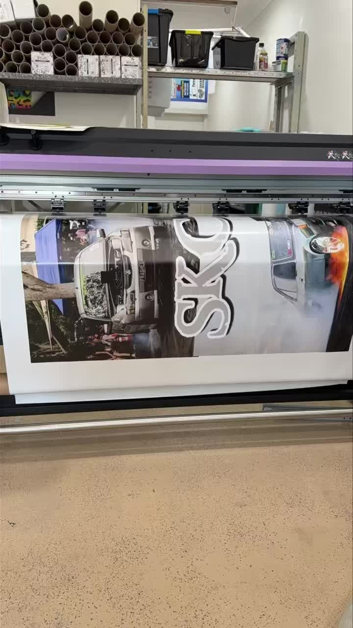 Large-format Printer Printing a Banner — That Printed Vinyl Place in Heatley, QLD