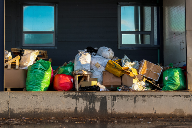 Yard waste being removed