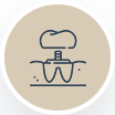 Minimal line icon of a chef hat and tools inside a beige circle
