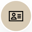 ID card icon on beige circle background