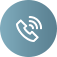 White phone handset icon on a blue circular button with radio signal waves