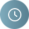 Clock icon in a blue circle
