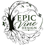 Green-and-gold circular logo with leaves, a palm tree, and the letters E and V