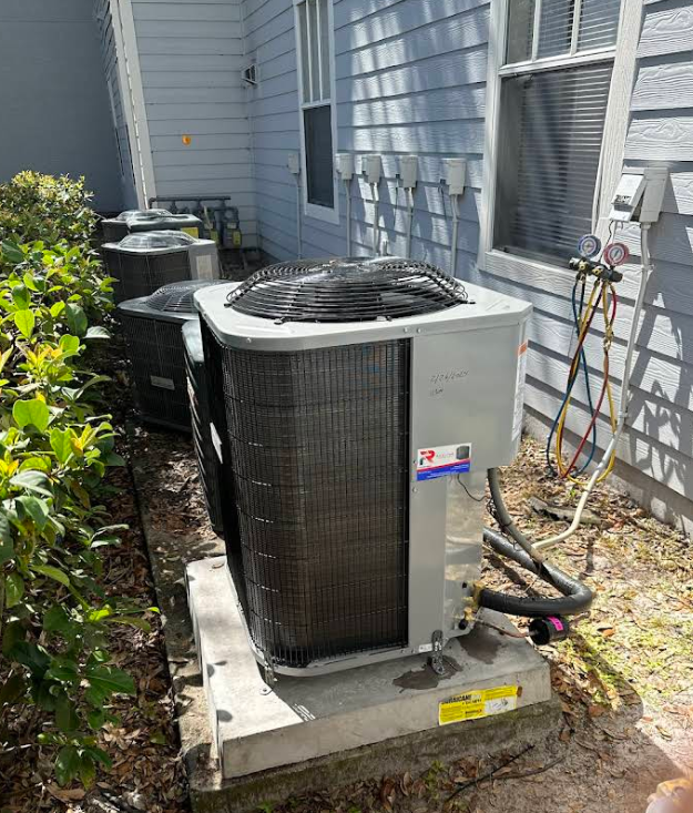 Air conditioning units outside a building.