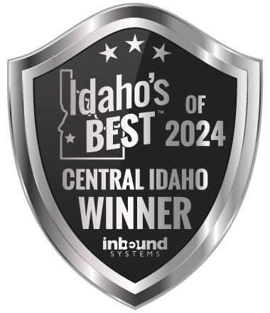 Silver shield logo reading “Idaho’s Best 2024 Central Idaho Winner” with Inbound Systems at the bottom