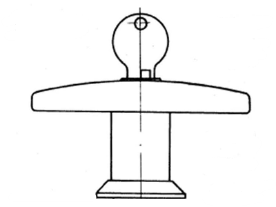 Drehriegel mit Olive auf weissem Hintergrund