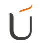Uma letra u com uma chama saindo dela em um fundo branco.