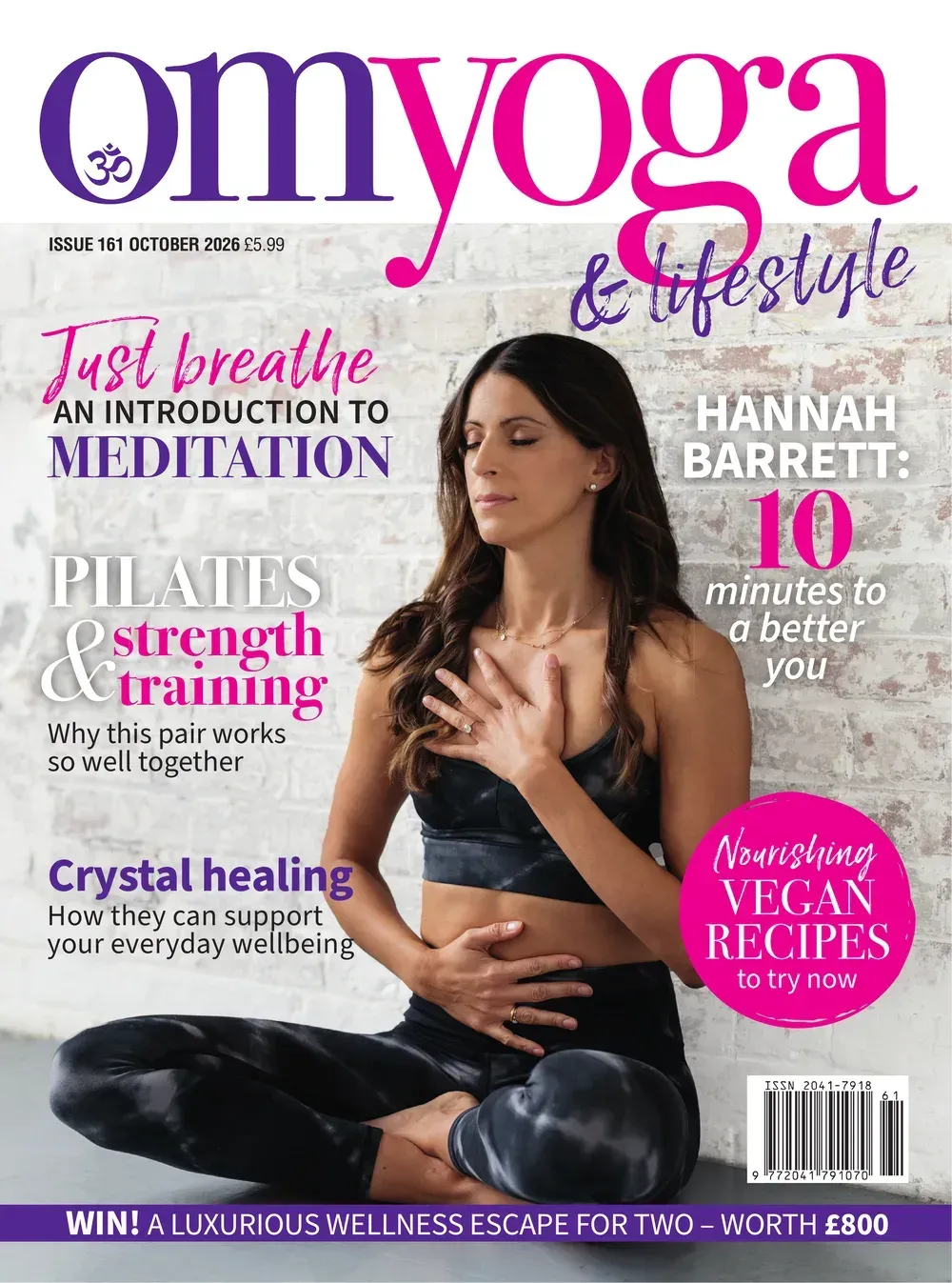October 2026 issue of OM Yoga & Lifestyle Magazine featuring Hannah Barrett