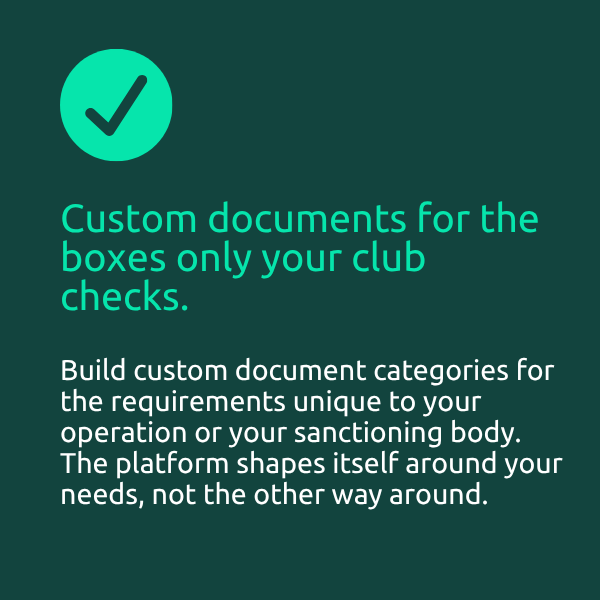 custom documents for the boxes only your club checks