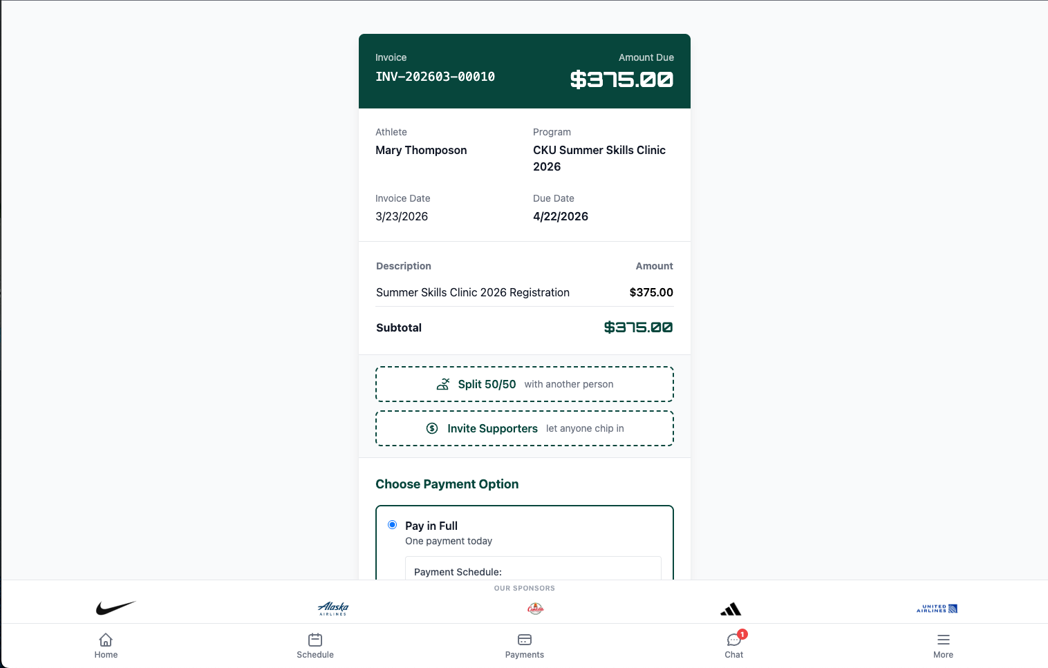 screenshot of TE