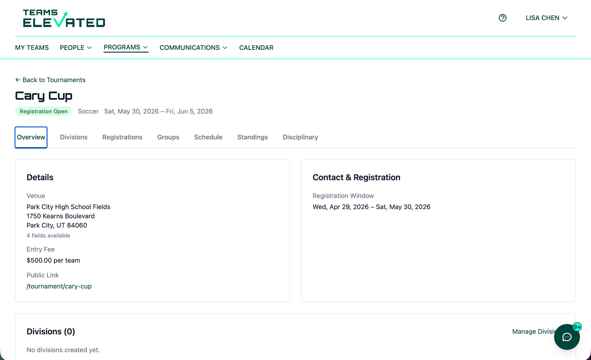 screenshot of TE