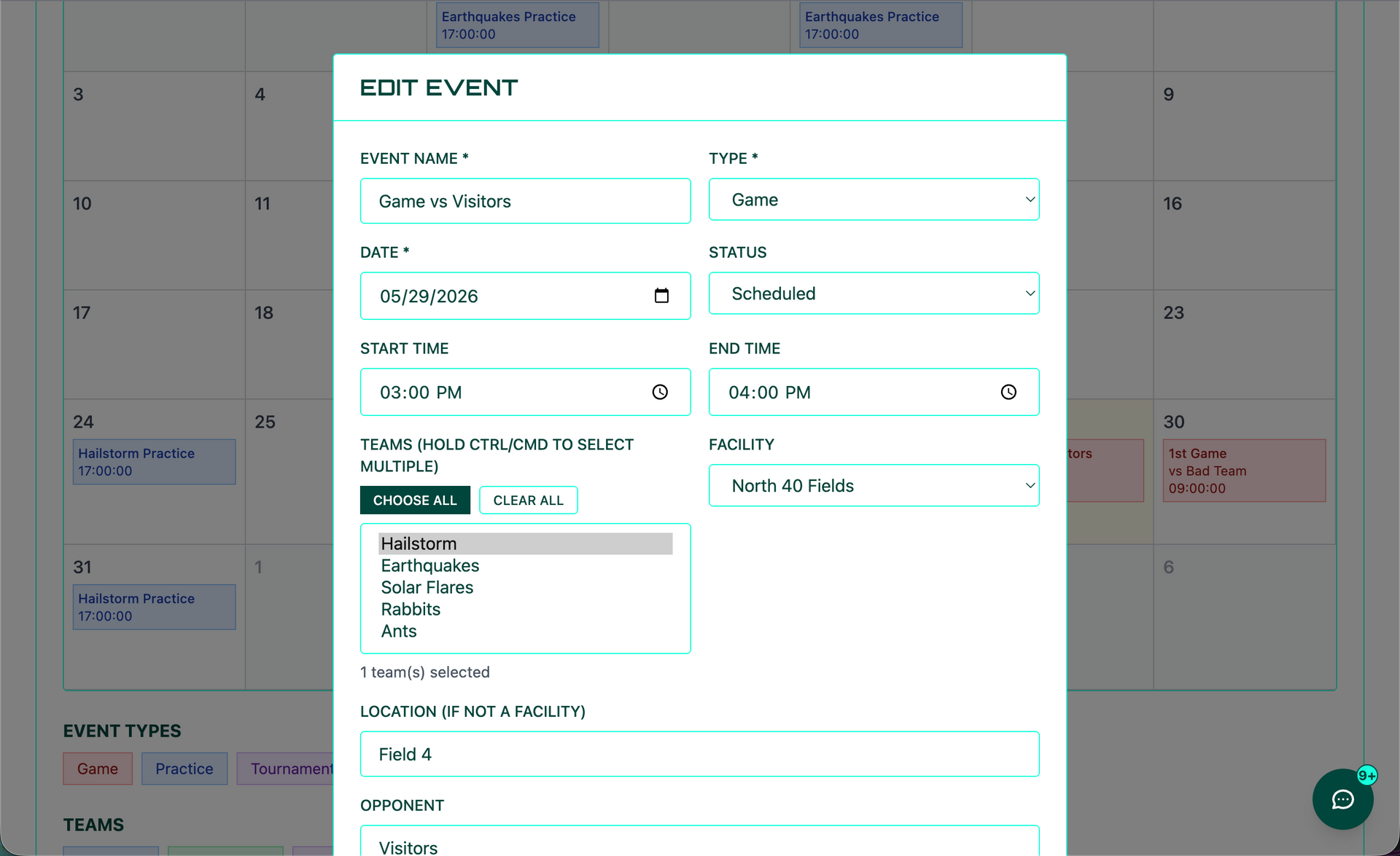 screenshot of TE