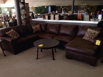 sectional and round coffee table