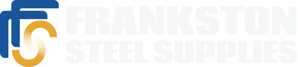 A blue and yellow logo for frankston steel supplies
