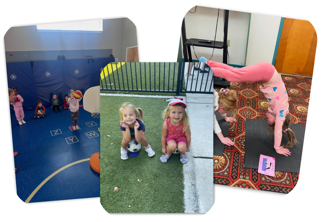 A variety of dynasty sports academy kids playing soccer, basketball and yoga