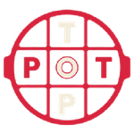 Red circular target logo with P O T letters in red and pale gold on a white background