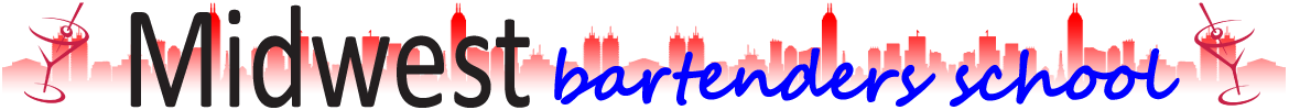 Midwest Bartenders School logo with red and black text and a martini glass graphic