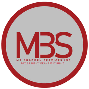 MBS logo in red on a gray circle for Mr Braden Services Inc., with the slogan “Day or Night We’ll Get It Right”