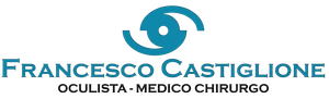 Francesco Castiglione logo with teal eye icon and the text “Oculista - Medico Chirurgo”