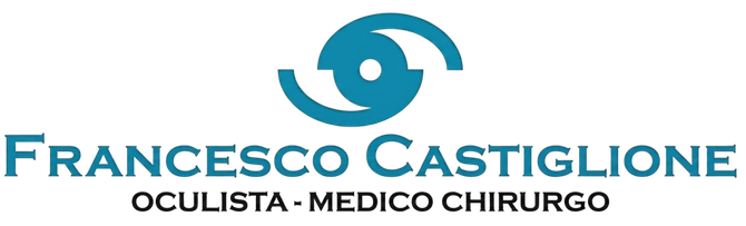 Francesco Castiglione logo with teal eye icon and the text “Oculista - Medico Chirurgo”