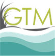 GTM logo with green letters above teal wave shapes and a gray swoosh