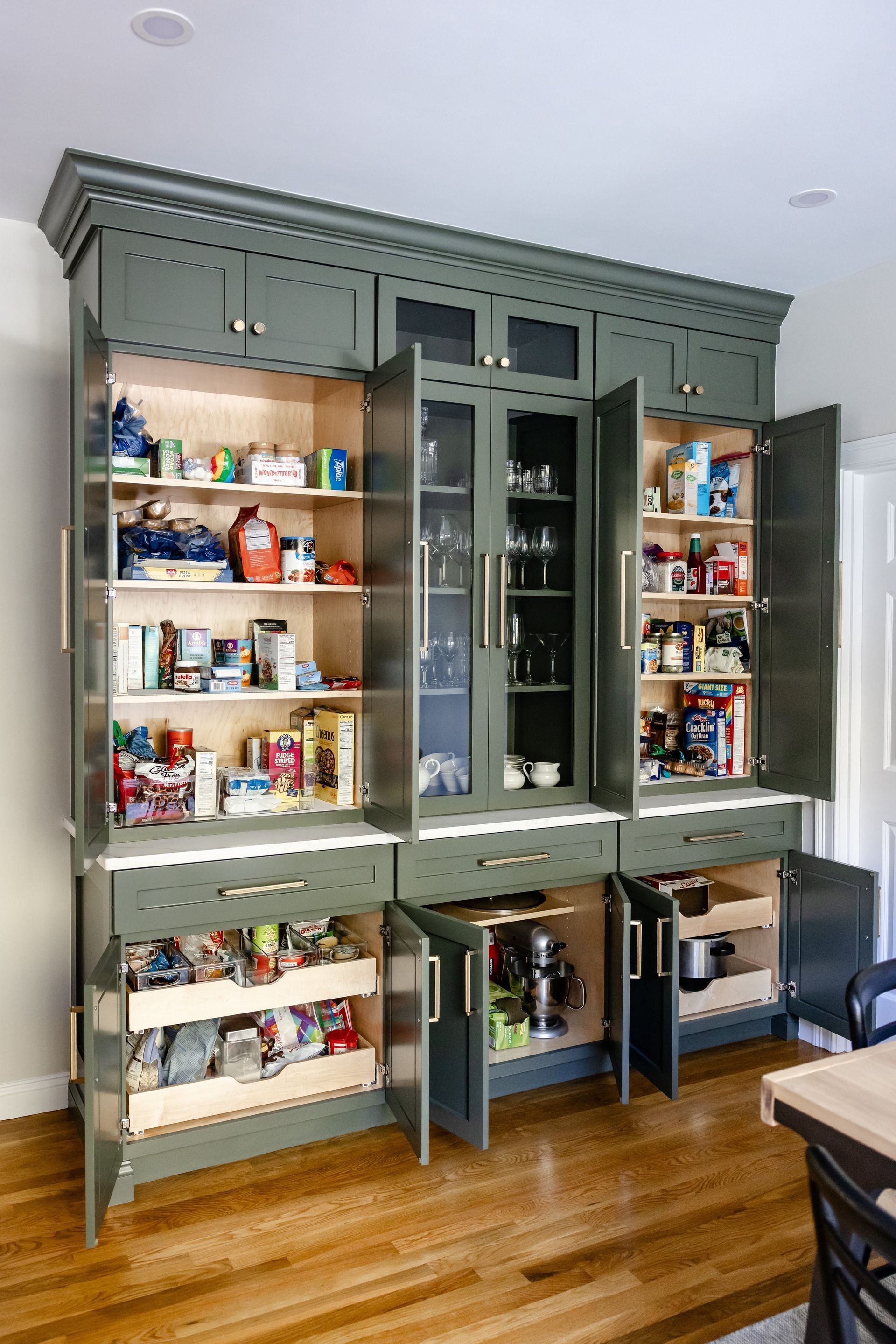 Pantry hutch with doors open