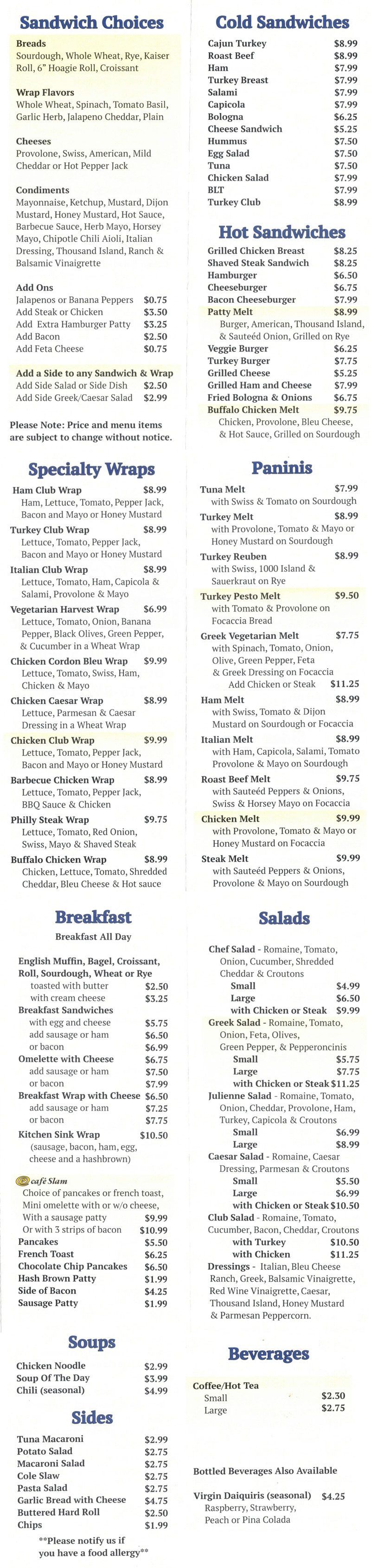 Restaurant Menu 1