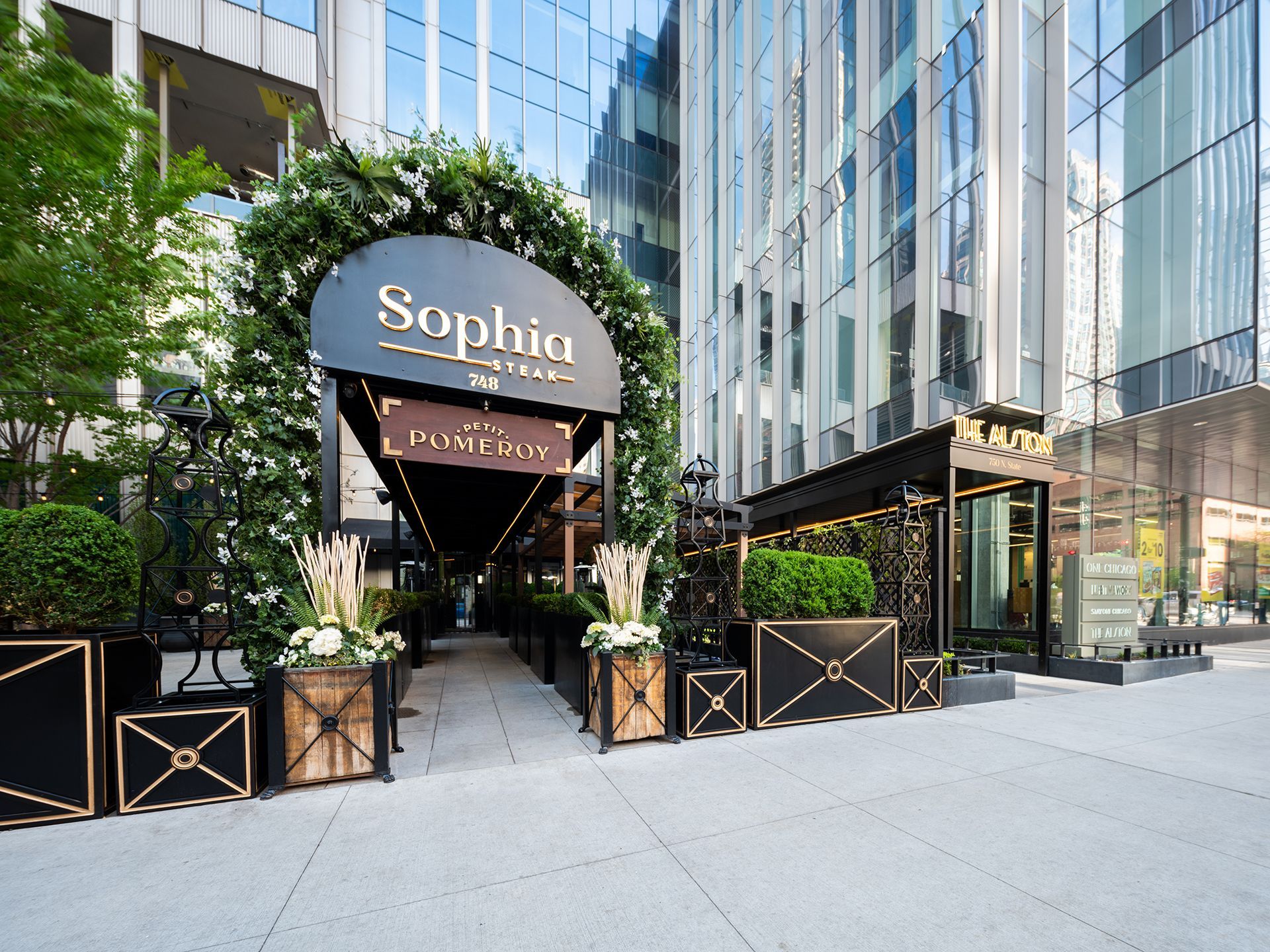 A building with a sign that says sophia on it