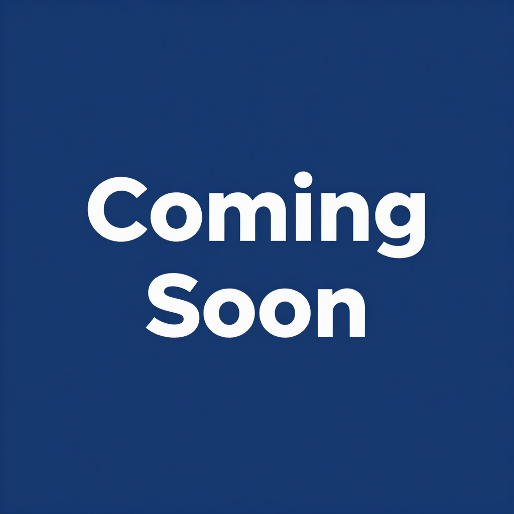 White “Coming Soon” text on a dark blue background.