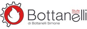 Logo Bottanelli con un’icona a forma di ingranaggio rossa e testo grigio-nero su sfondo bianco