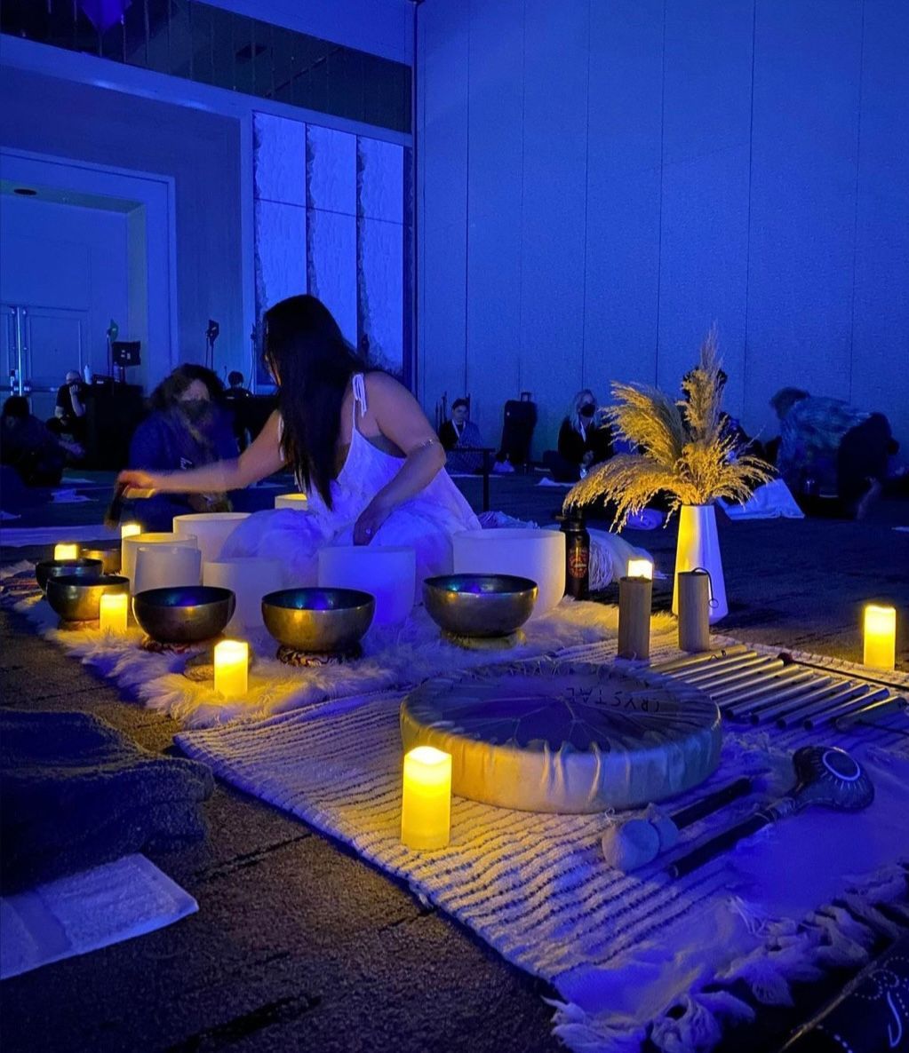 multi-healer sound bath for a conference