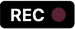Black REC indicator with a red dot on a black rounded rectangle.
