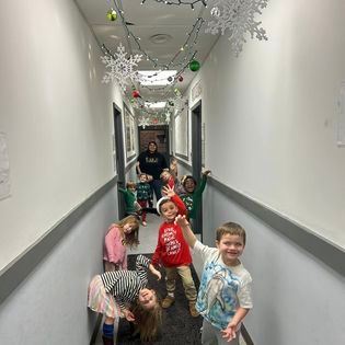 daycare kids in hallway