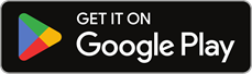 Google Play download badge with multicolor play icon on black background