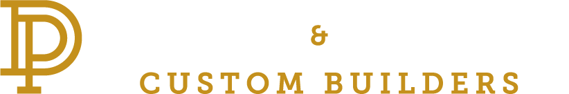 Gold logo for D & Custom Builders.