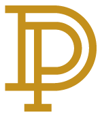 Gold-colored intertwined letters