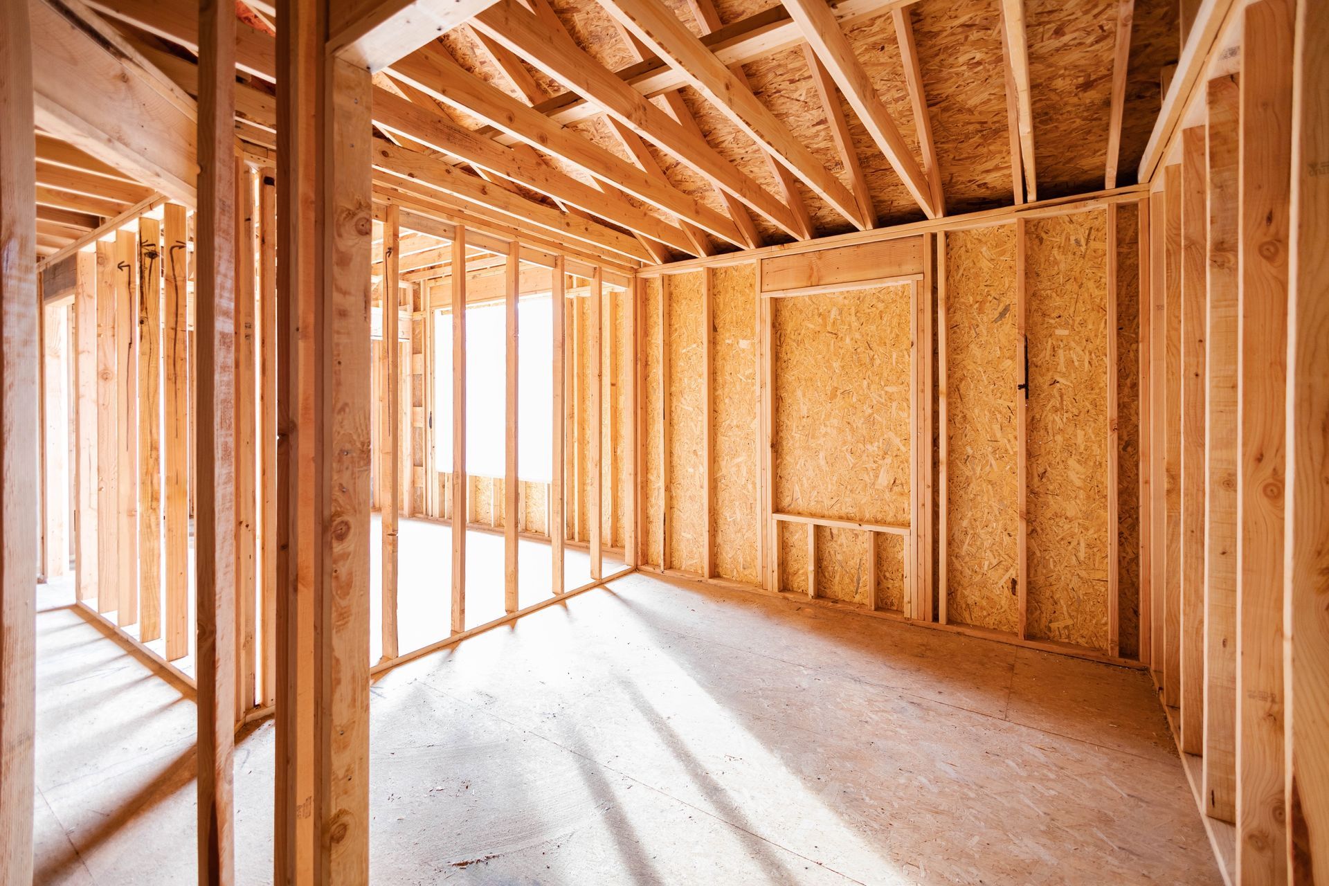 Interior of a building under construction