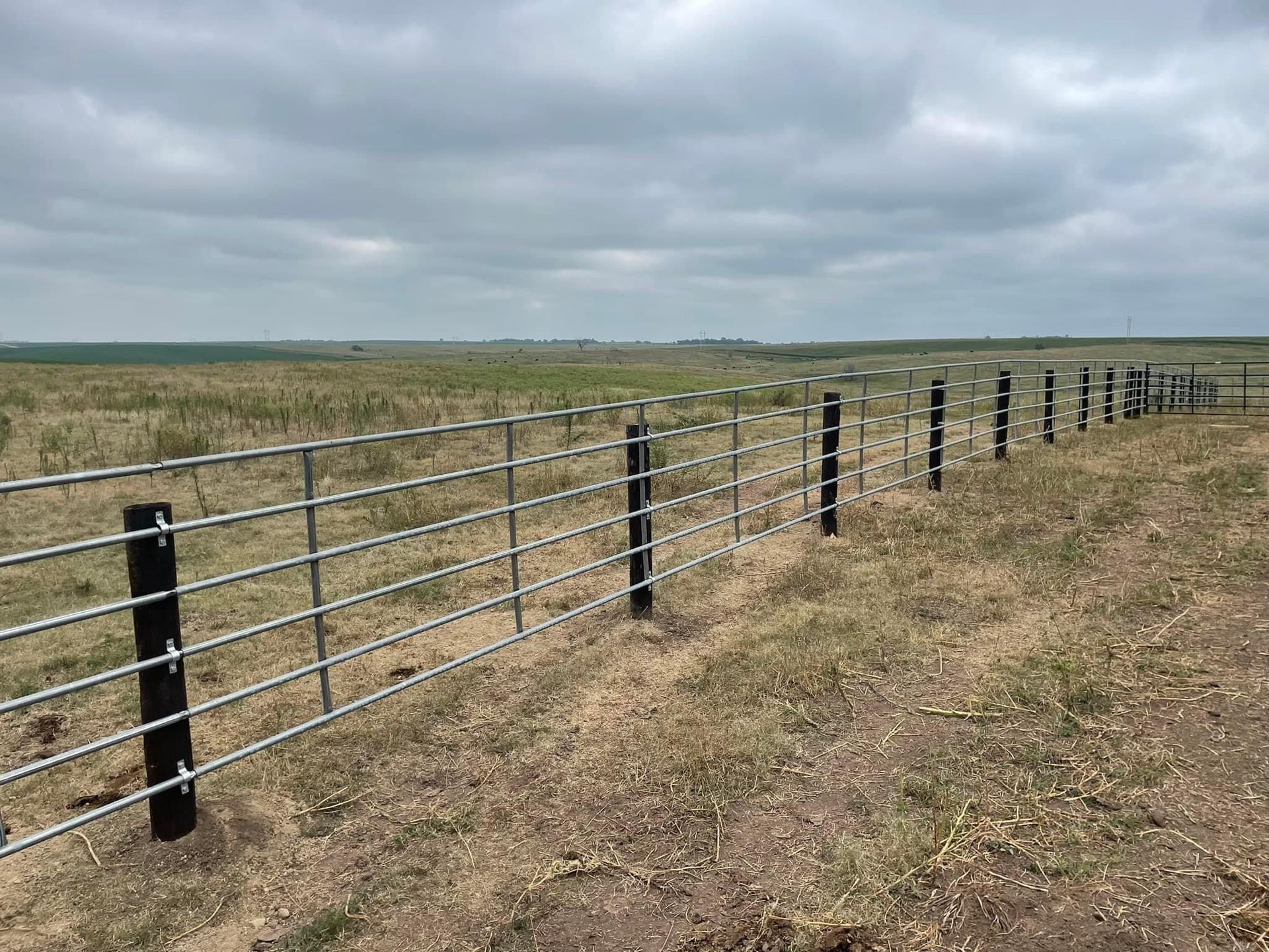 corral fencing photo in pasture