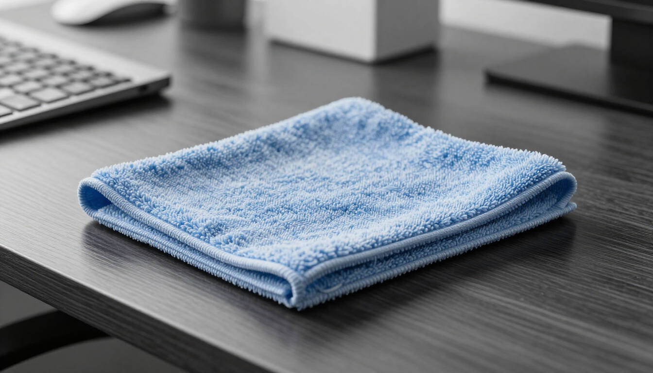 Cleaning equipment on desk