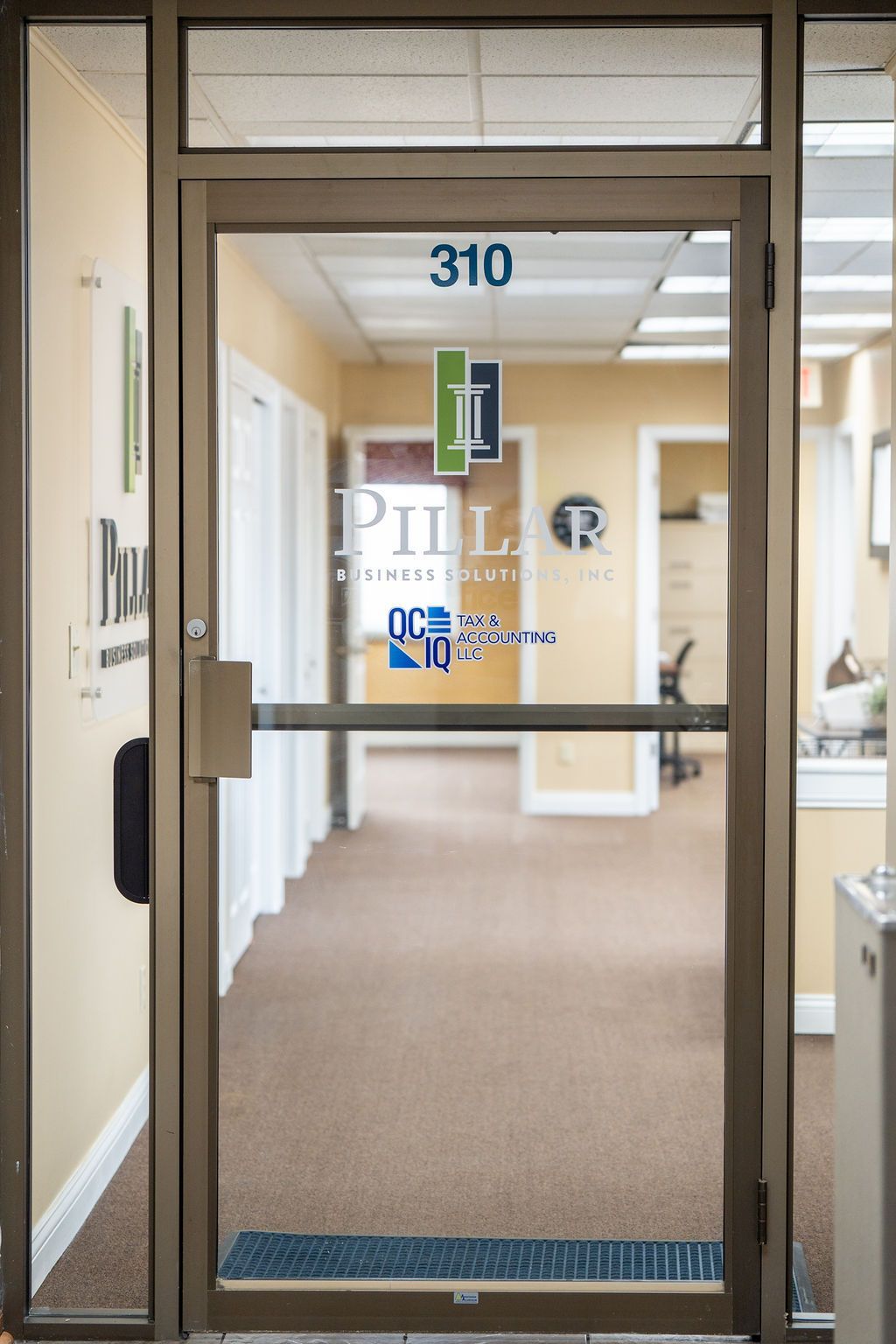 Glass door with