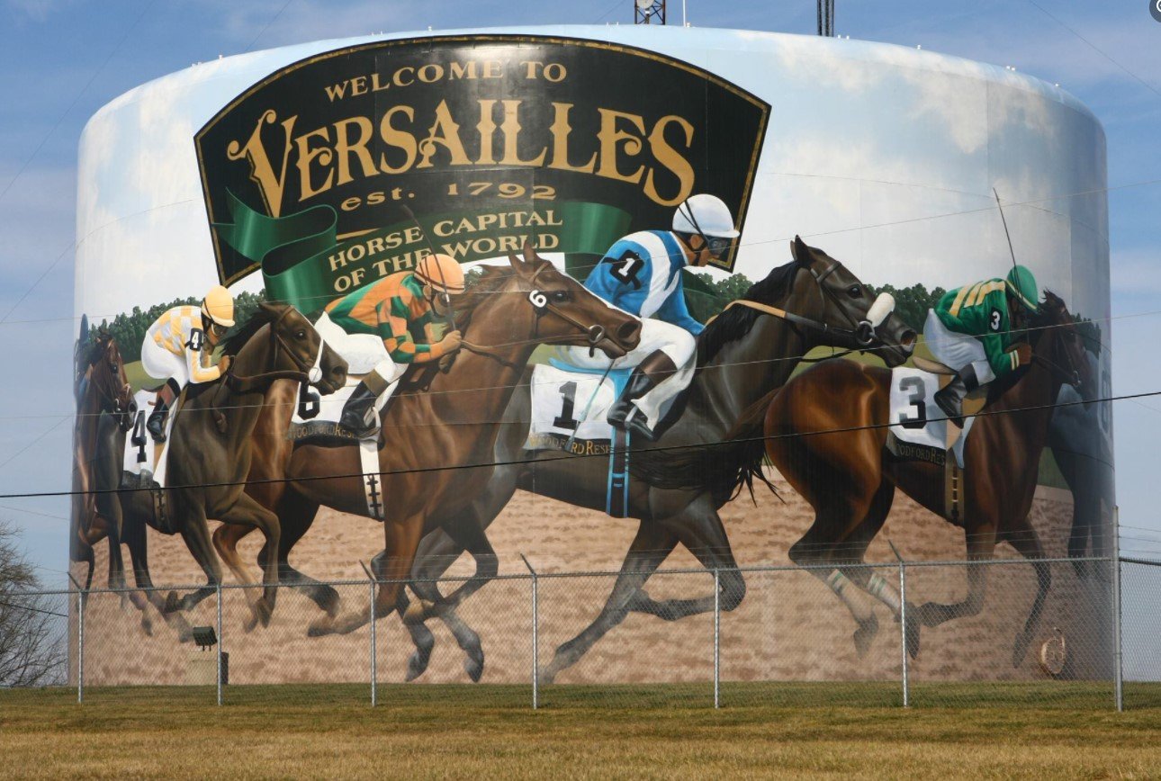 Versailles Kentucky Water Tank Art, American silo Art