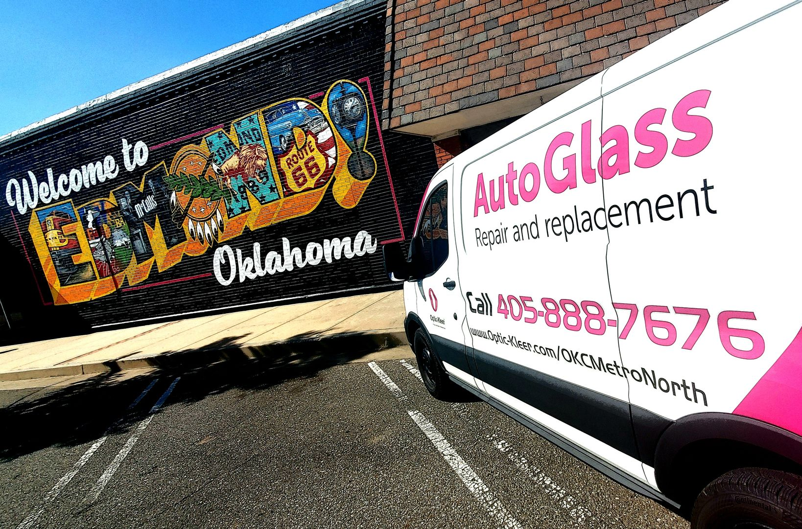 Ford Transit windshield replacement in Edmond, OK