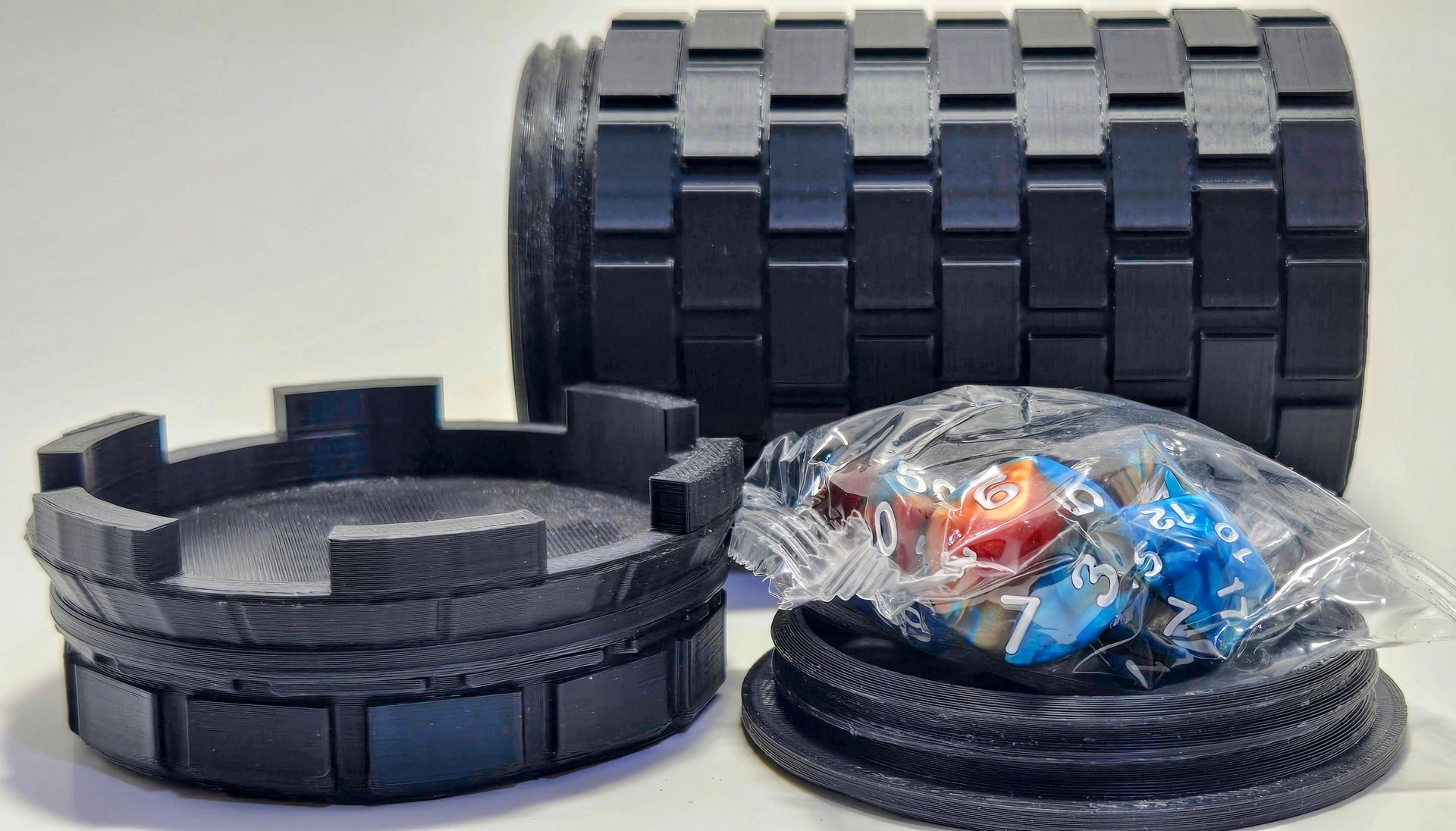 A bunch of pieces of rubber are stacked on top of each other