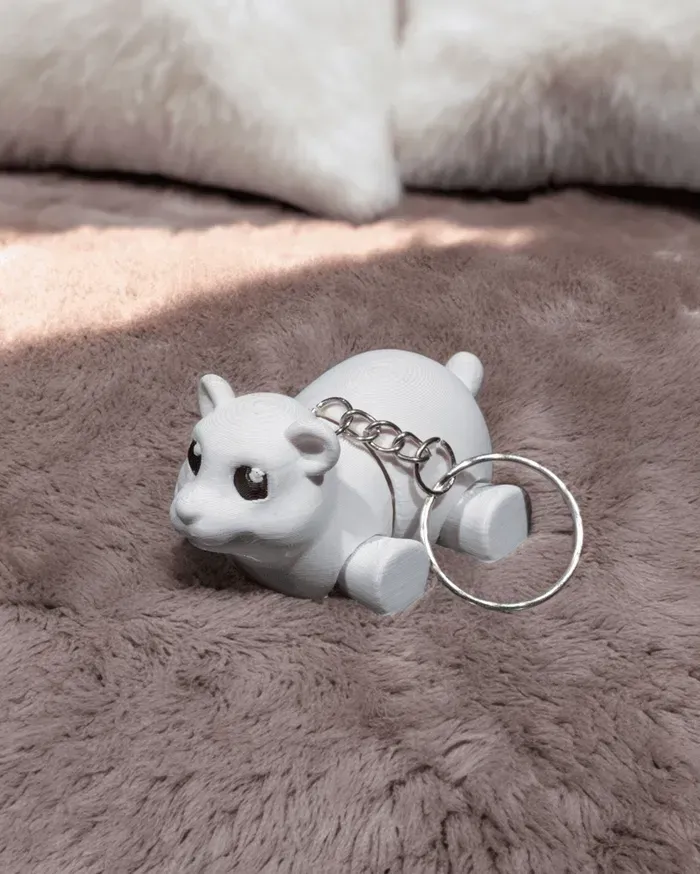 A key chain in the shape of a polar bear