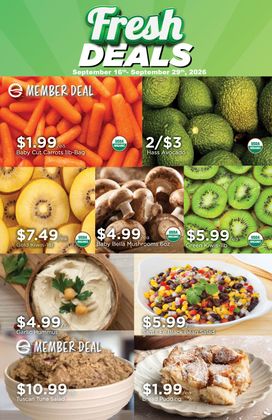 Fresh Deals Flyer Featuring Fruit, Vegetables, and Desserts