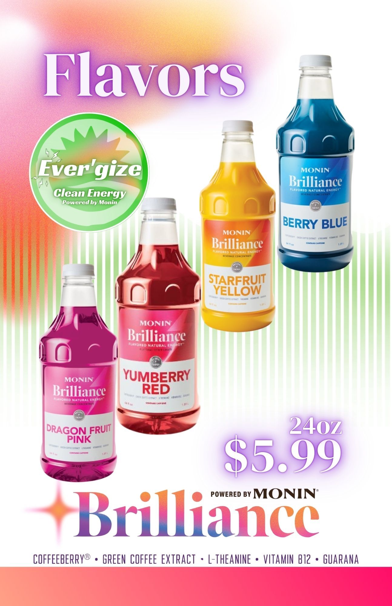 Selection of Brilliance Energy Drink Flavors