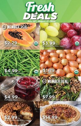 Fresh Deals Flyer Featuring Fruit, Vegetables, and Desserts