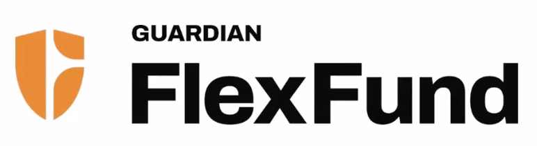Guardian FlexFund logo with orange shield icon and black text on a white background