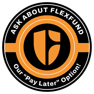 Black and orange FlexFund logo with the text “Ask About FlexFund” and “Our ‘Pay Later’ Option!”