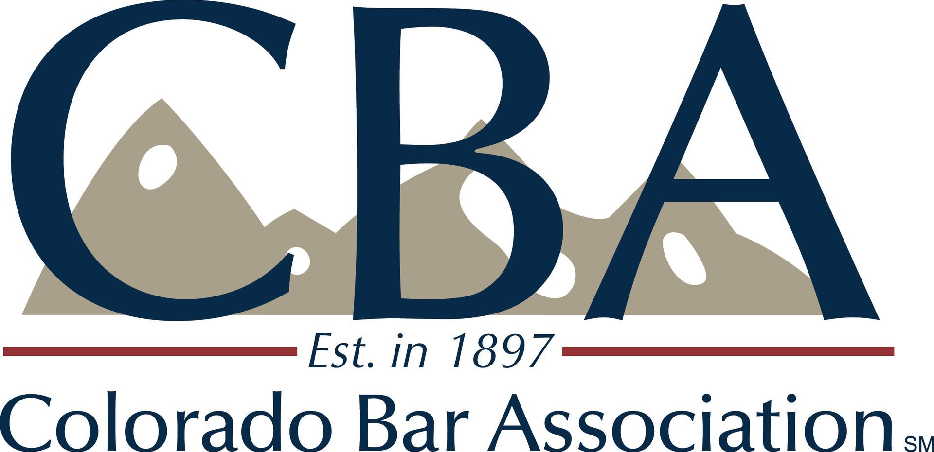 The logo for the colorado bar association was established in 1897